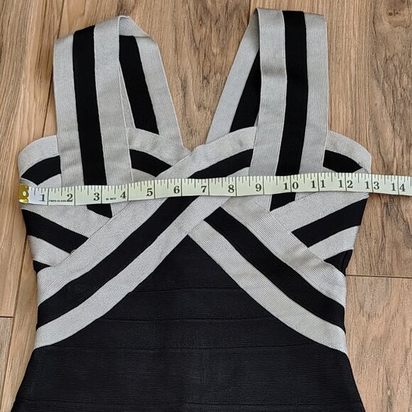 Rachael G Stretch Dress with Thick Straps, Black with Gray - Picture 12 of 12